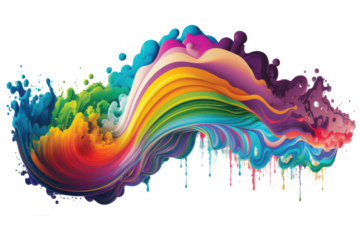 multicolors paint splashing explosion in the air.background.Generative AI