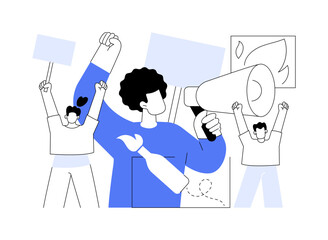 Mass protest abstract concept vector illustration.
