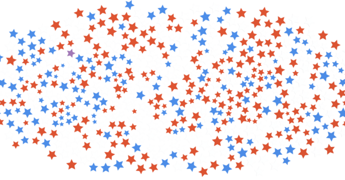 stars confetti on american independence day party