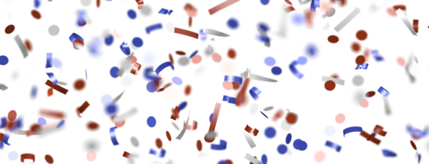confetti - Independence day USA banner mockup with confetti confetti in American national colors.