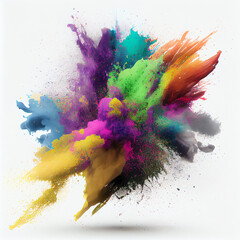 colorful rainbow holi paint color powder explosion