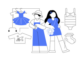 Kids fashion abstract concept vector illustration.