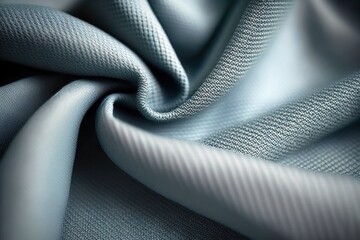 Lightweight cotton fabric, close up textured background din pale light blue. Generative AI illustration