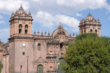 Fototapeta na wymiar Cusco Cathedral basilica of the assumption of the virgin in historic center Plaza de Armas Cusco Peru. Open space area. 