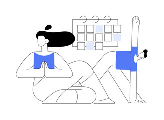 Yoga school abstract concept vector illustration.