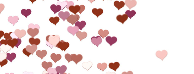  Falling love heart confetti 3d illustration