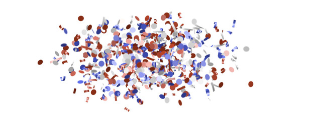 confetti - Independence day USA banner mockup with confetti confetti in American national colors.