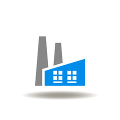 Vector illustration of factory. Icon of manufacturing plant. Symbol of industry production.