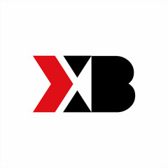 Letter X B logo design with arrow and triangle play symbol in negative space. The logo can be used for channel video live streaming social media identity.
