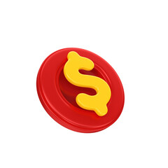 Money coin icon 3D Render