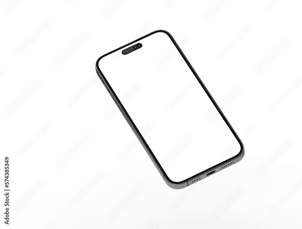 Poster smartphone with blank screen in 3d