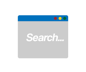 Search browser, online interface box design. vector isolated on white background