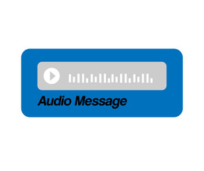 Voice message recording icon. Online chat, message with sound. Social network vector isolated on white background