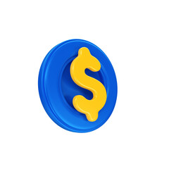 Money coin icon 3D Render