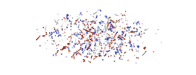 Confetti - Festive background with confetti in the shape of Confetti in the color of the American flag. US independence day.