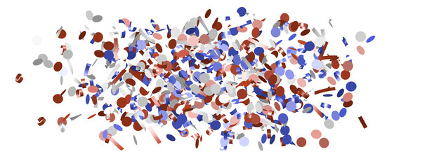 Confetti - White banner with colorful Confetti.