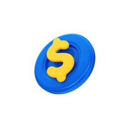 Money coin icon 3D Render