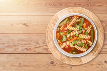 Tasty fresh noodle soup dish