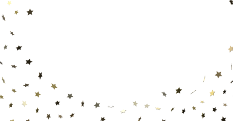 A gray whirlwind of golden snowflakes and stars. New