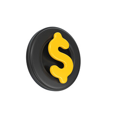 Money coin icon 3D Render