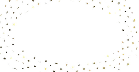 A gray whirlwind of golden snowflakes and stars. New