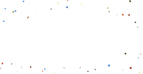 Stars - festive pattern with flying, falling red, blue, white stars in colors of the United States' flag