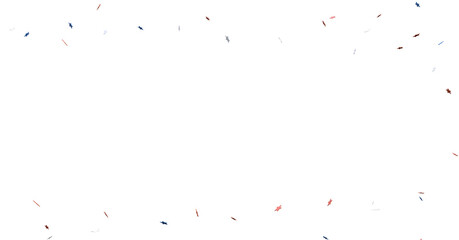 Obraz premium A blue glitter confetti border with red and blue stars on white