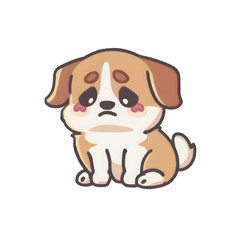 Fototapeta na wymiar sad cute puppy sticker