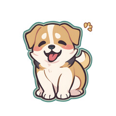 silly cute puppy sticker