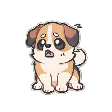 scared cute puppy sticker