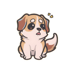 Confused cute puppy sticker