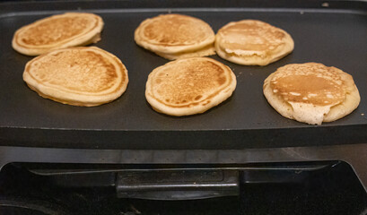 Pancakes on griddle