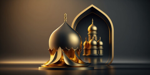 ai generated illustration of muslim mosque,