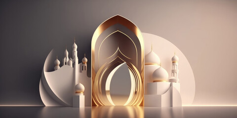 ai generated illustration of muslim mosque,