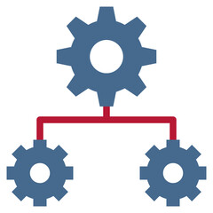 network cog system communication icon flat style