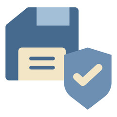 protect guard storage system shield icon flat style