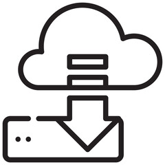 download cloud system data storage icon simple line