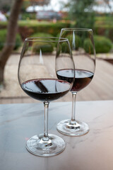Tasting of red reserva rioja wines, visit of winery cellars in Haro, capital of Rioja wine making region, Spain