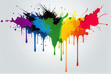 Rainbow color paint splashes as LGBTQI+ pride concept