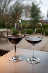 Tasting of red reserva rioja wines, visit of winery cellars in Haro, capital of Rioja wine making region, Spain