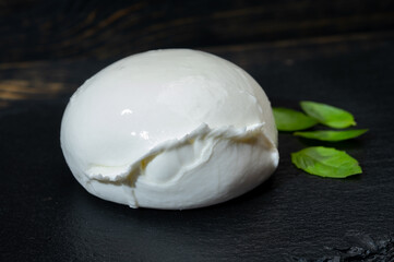 Сheese collection, one big ball on soft white italian mozzarella bufala cheese