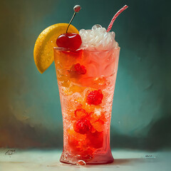 Shirley Temple with ice and a cherry on top