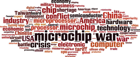 Microchip war word cloud