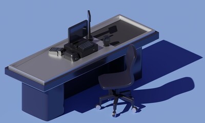 Workplace of the cashier of the store. 3d rendering