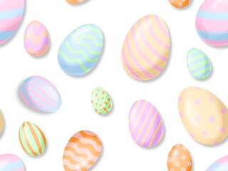 Easter seamless background with eggs. endless spring holiday texture, pastel colour 