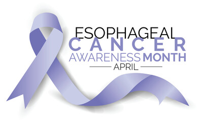 Esophageal Cancer Awareness Month with Calligraphy Poster design . Periwinkle Ribbon .April is Cancer Awareness Month.