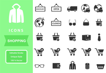 shopping icon in black and white colour