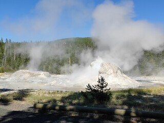 geyser in yellowstone park