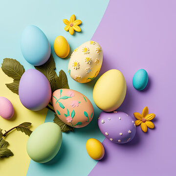 Pastel easter egg.  Pastelk eggs decoration. 