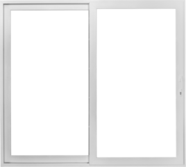 Real modern house window frame isolated on white background